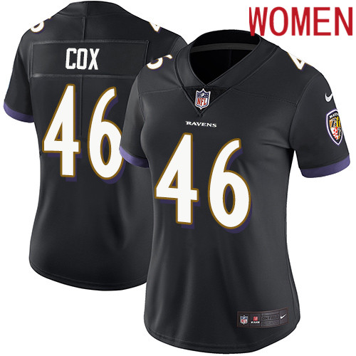 2019 Women Baltimore Ravens #46 Cox black Nike Vapor Untouchable Limited NFL Jersey